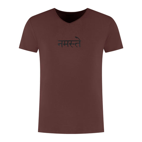 Yoga Tee Namaste - Marron