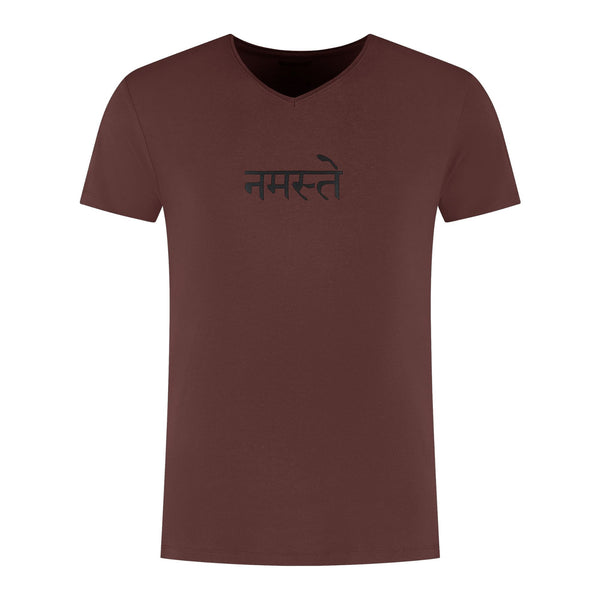 Yoga Tee Namaste - Marron