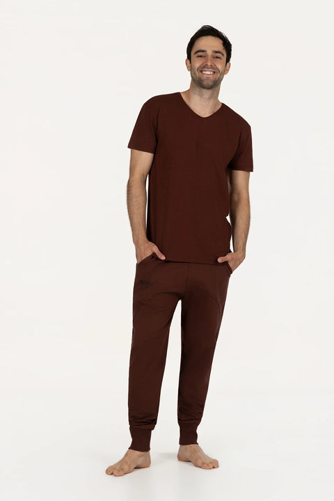 Yoga Tee Namaste - Marron