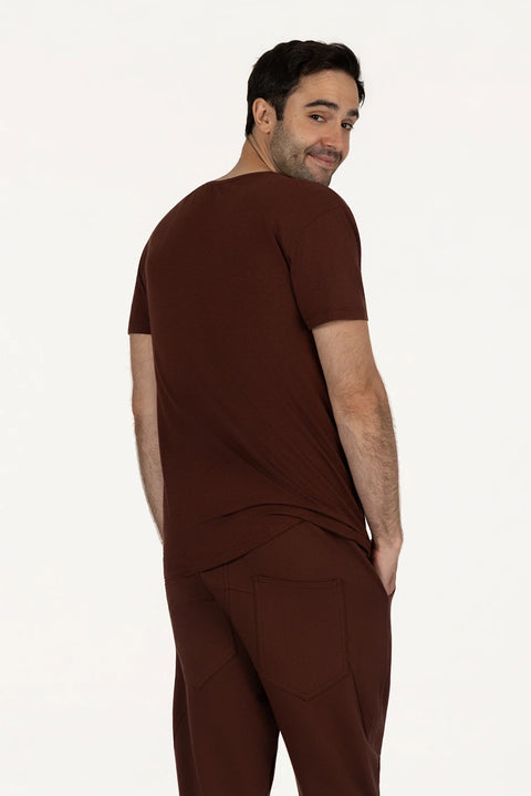 Yoga Tee Namaste - Marron