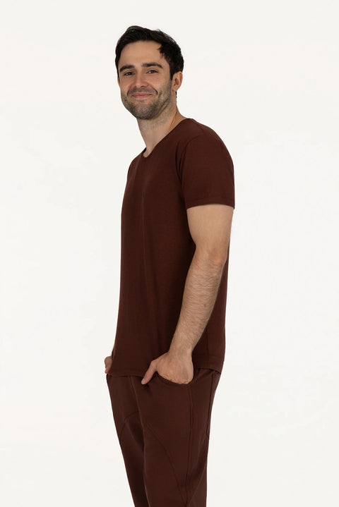 Yoga Tee Namaste - Marron