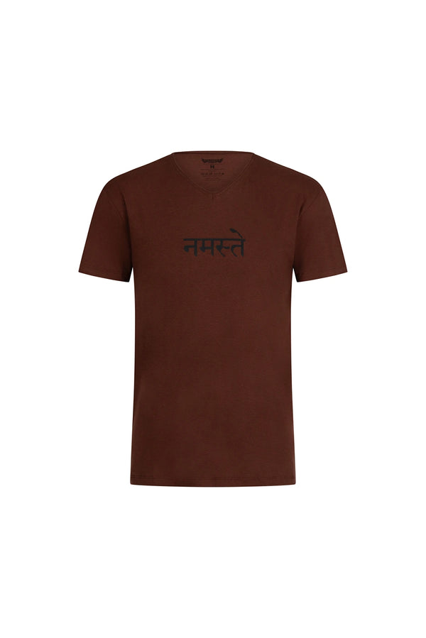 Yoga Tee Namaste - Marron