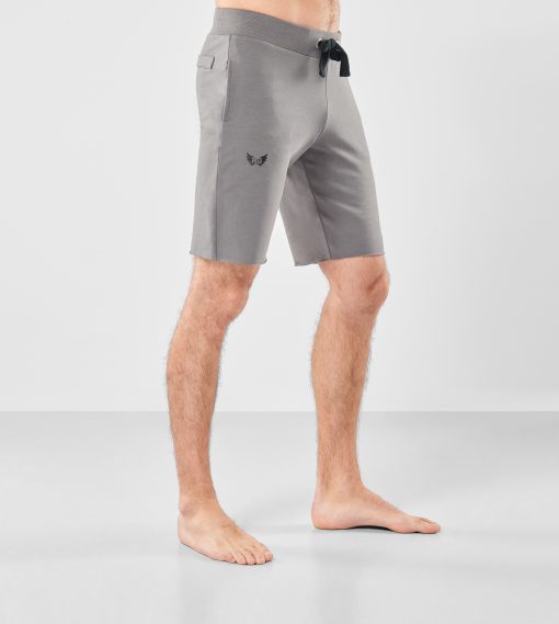Organic Grey yoga Shorts - Volcanic Glass