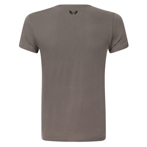 Mens yoga v-neck tee in grey with print